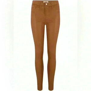 L'agence - Marguerite Coated High-Rise Skinny Jeans - Tan Sz 26 NWOT